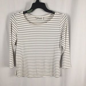 ☃️3 for $23 ☃️ Palisades 3/4 Sleeve Striped Boat Neck Top